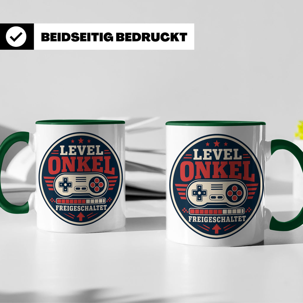 Onkel Tasse Level Onkel freigeschaltet - Geschenk für Bruder – Grün [farbe:grün]