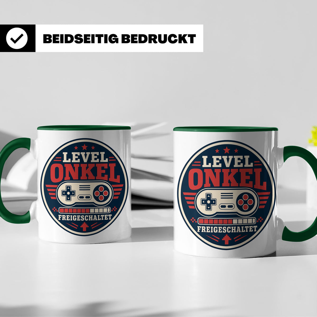 Onkel Tasse Level Onkel freigeschaltet - Geschenk für Bruder – Grün [farbe:grün]