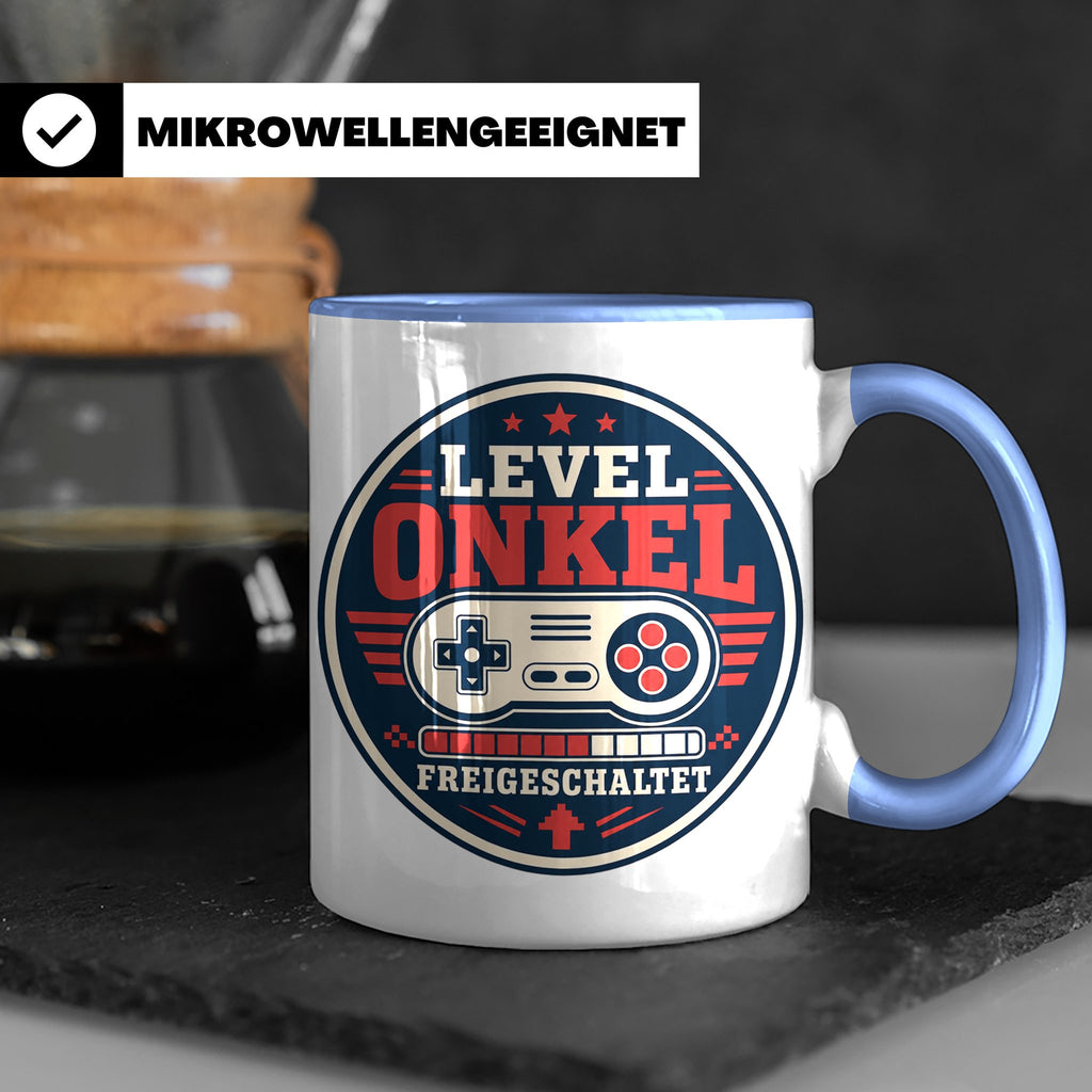 Onkel Tasse Level Onkel freigeschaltet - Geschenk für Bruder – Blau [farbe:blau]
