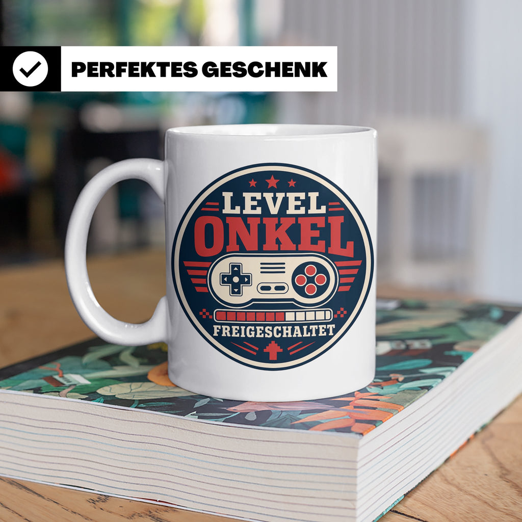 Onkel Tasse Level Onkel freigeschaltet - Geschenk für Bruder – Weiß [farbe:weiß]