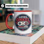 Onkel Tasse Level Onkel freigeschaltet - Geschenk für Bruder – Rot [farbe:rot]