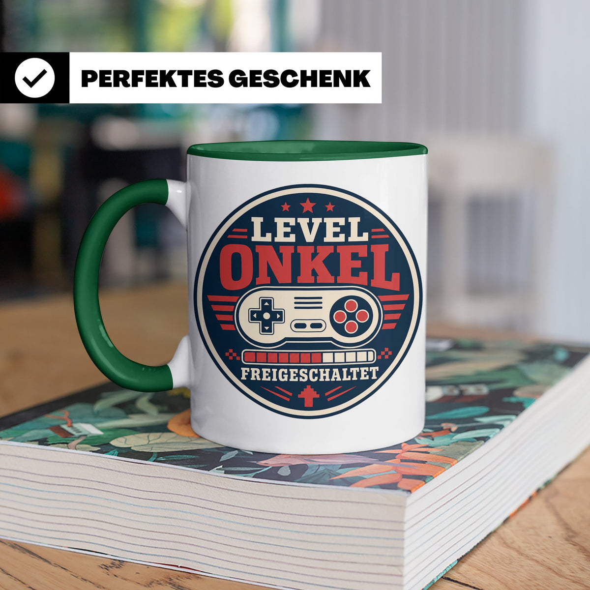 Onkel Tasse Level Onkel freigeschaltet - Geschenk für Bruder – Grün [farbe:grün]