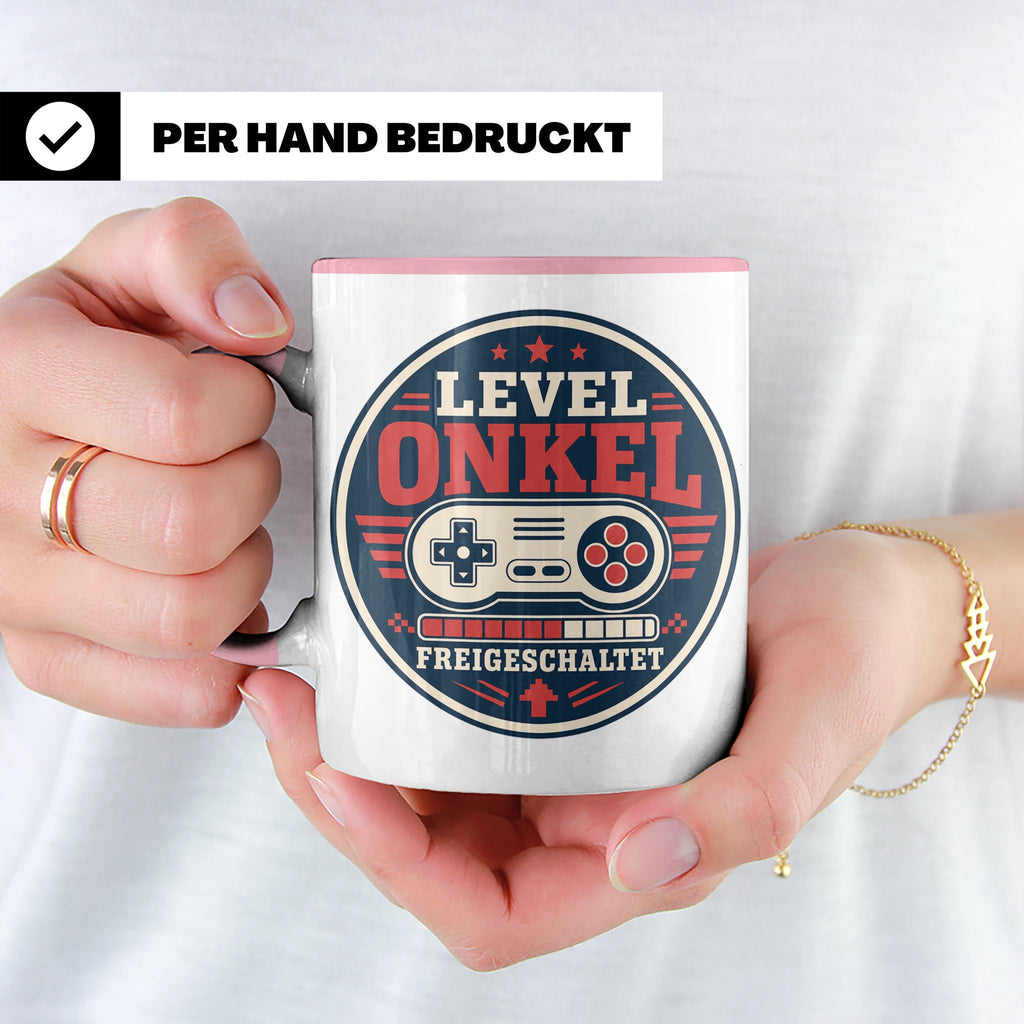 Onkel Tasse Level Onkel freigeschaltet - Geschenk für Bruder – Rosa [farbe:rosa]
