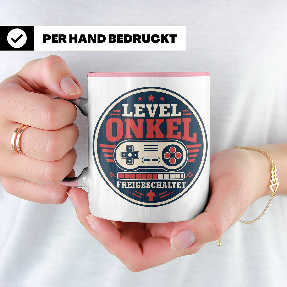 Onkel Tasse Level Onkel freigeschaltet - Geschenk für Bruder – Rosa [farbe:rosa]