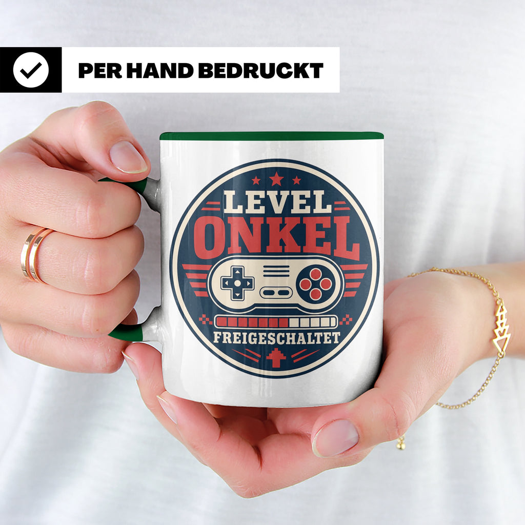 Onkel Tasse Level Onkel freigeschaltet - Geschenk für Bruder – Grün [farbe:grün]