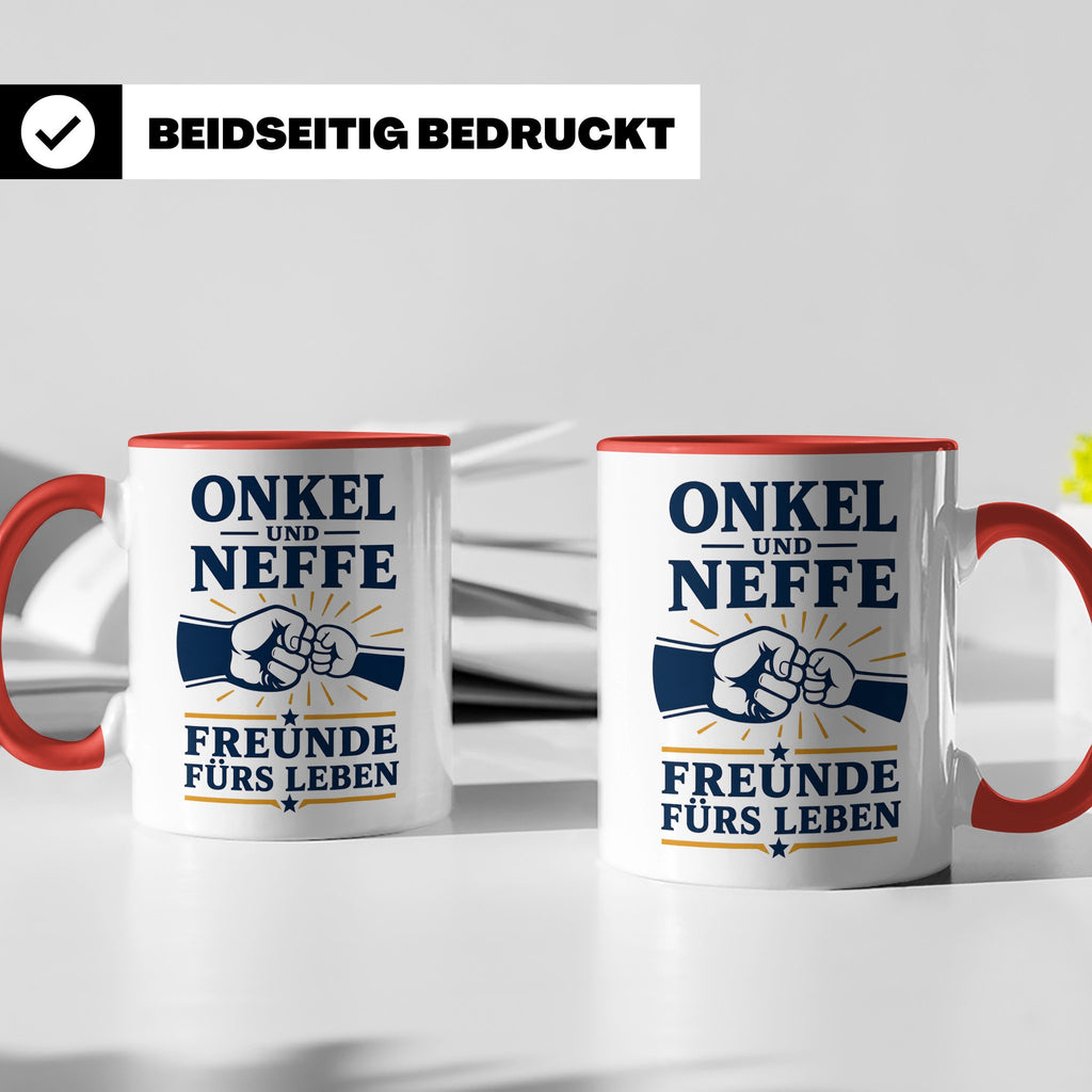 Onkel Tasse Onkel und Neffe Freunde fürs Leben - Geschenk vo – Rot [farbe:rot]
