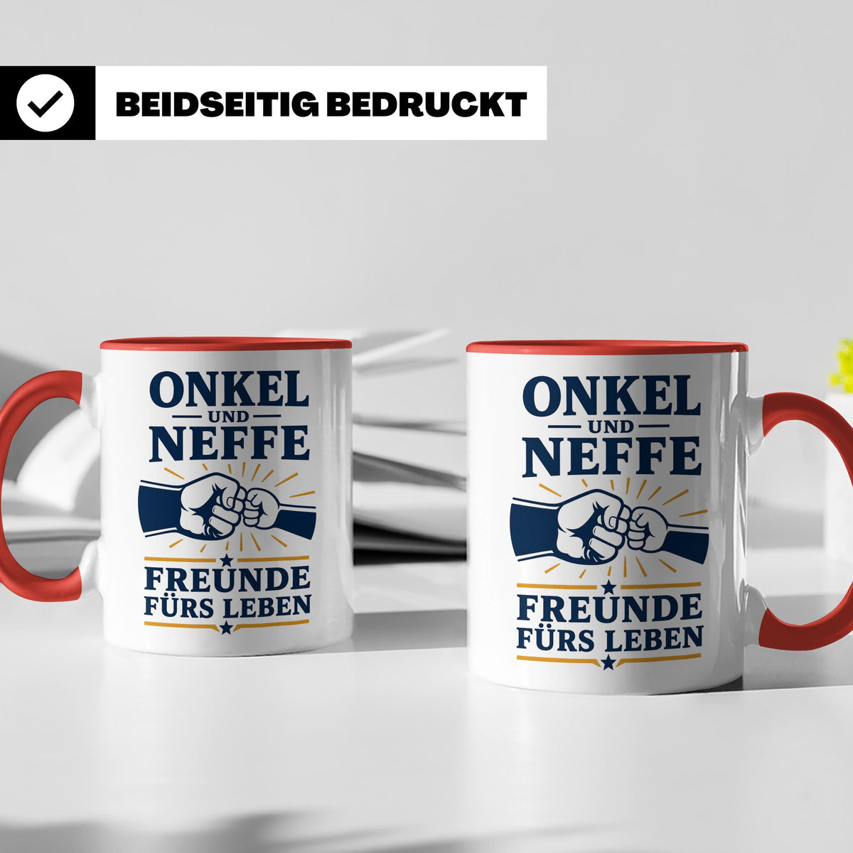 Onkel Tasse Onkel und Neffe Freunde fürs Leben - Geschenk vo – Rot [farbe:rot]