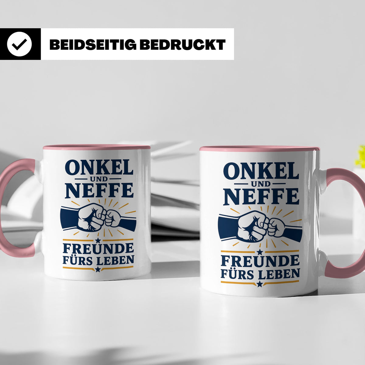Onkel Tasse Onkel und Neffe Freunde fürs Leben - Geschenk vo – Rosa [farbe:rosa]