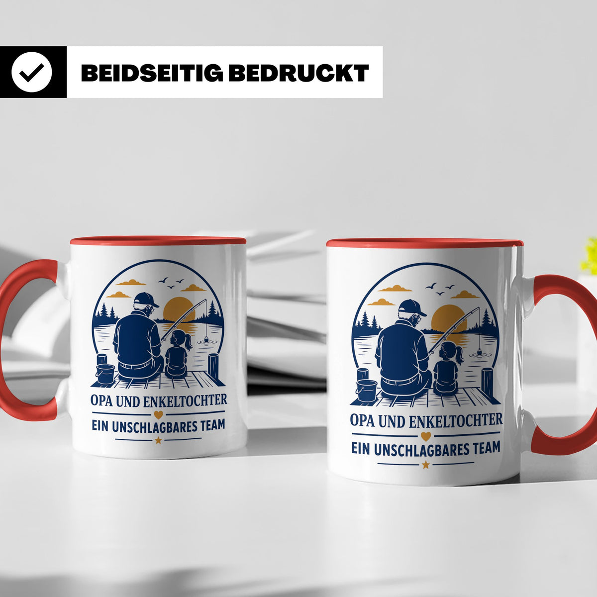 Opa Tasse Opa und Enkeltochter ein unschlagbares Team - Gesc – Rot [farbe:rot]