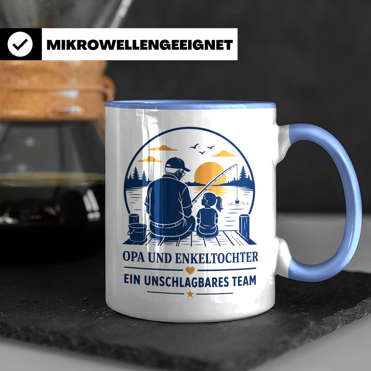 Opa Tasse Opa und Enkeltochter ein unschlagbares Team - Gesc – Blau [farbe:blau]