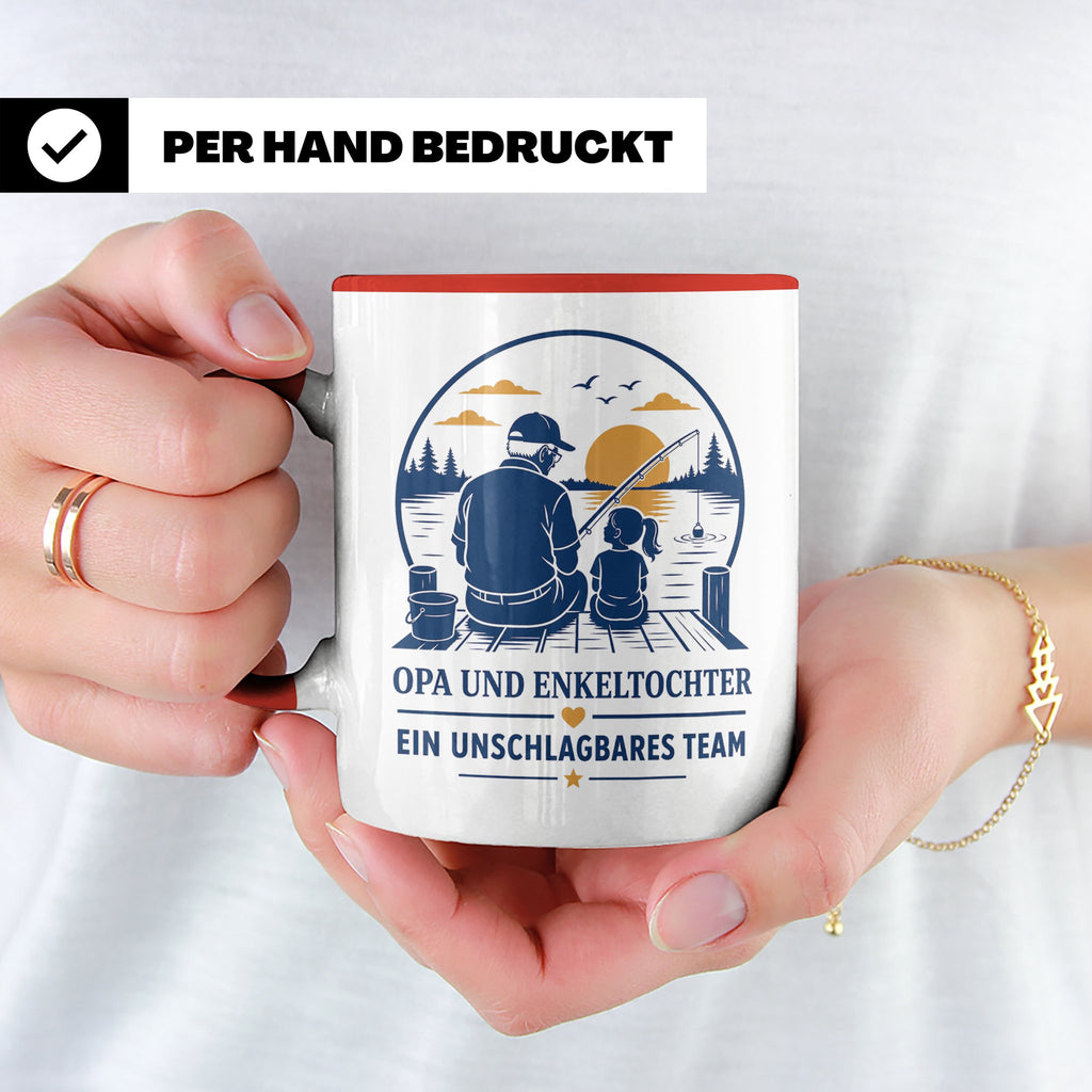 Opa Tasse Opa und Enkeltochter ein unschlagbares Team - Gesc – Rot [farbe:rot]