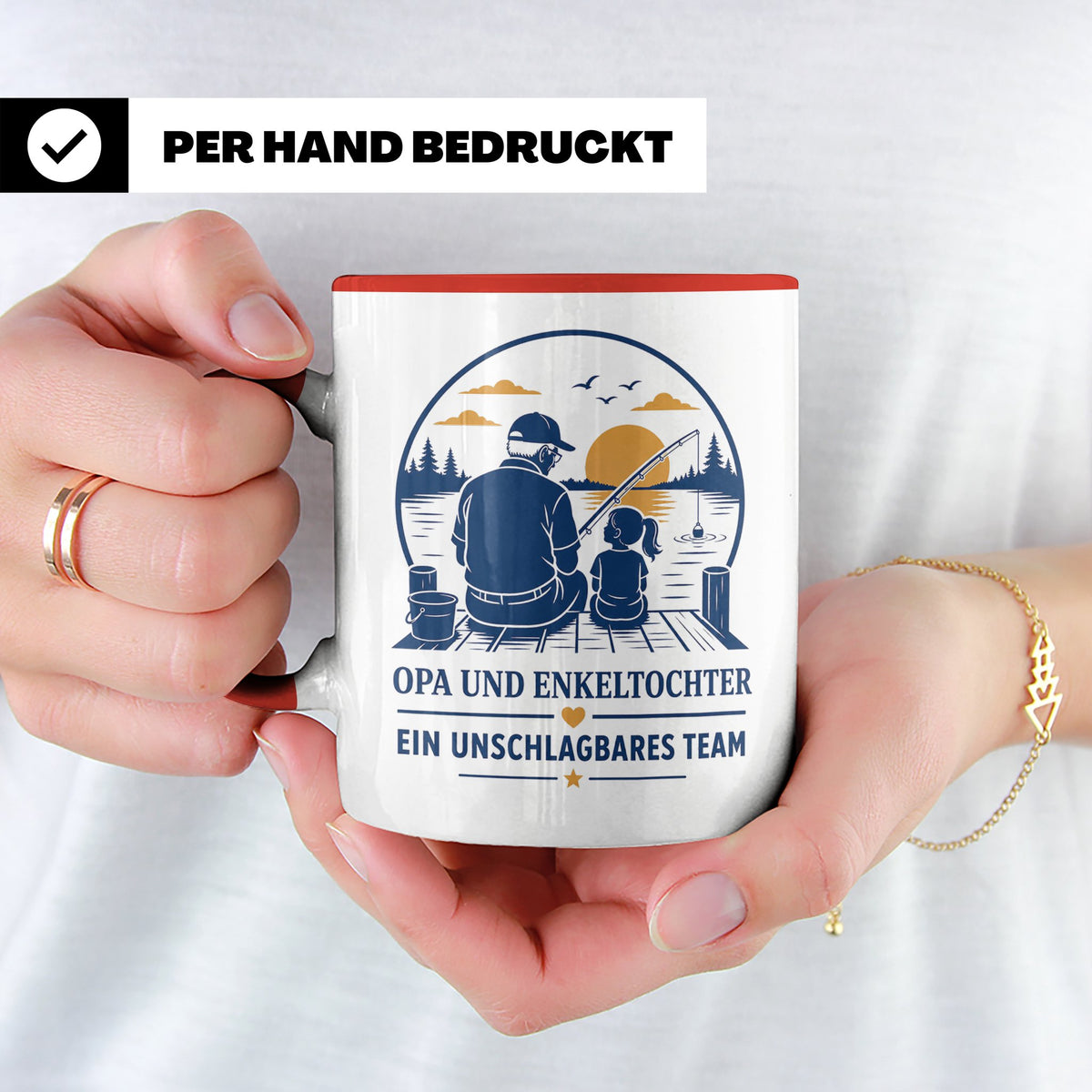 Opa Tasse Opa und Enkeltochter ein unschlagbares Team - Gesc – Rot [farbe:rot]