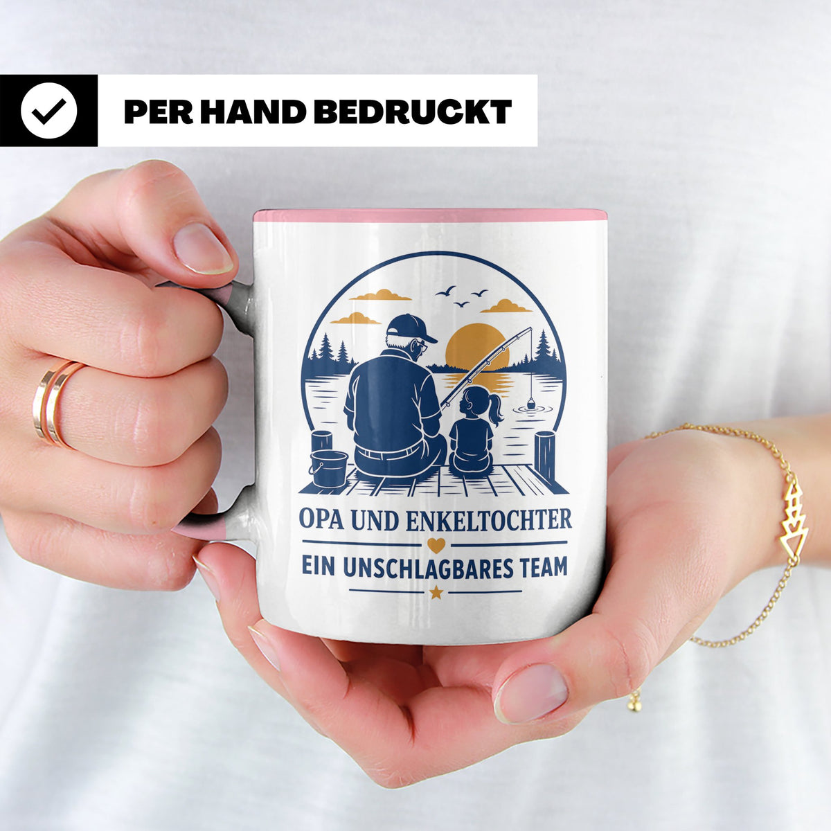 Opa Tasse Opa und Enkeltochter ein unschlagbares Team - Gesc – Rosa [farbe:rosa]