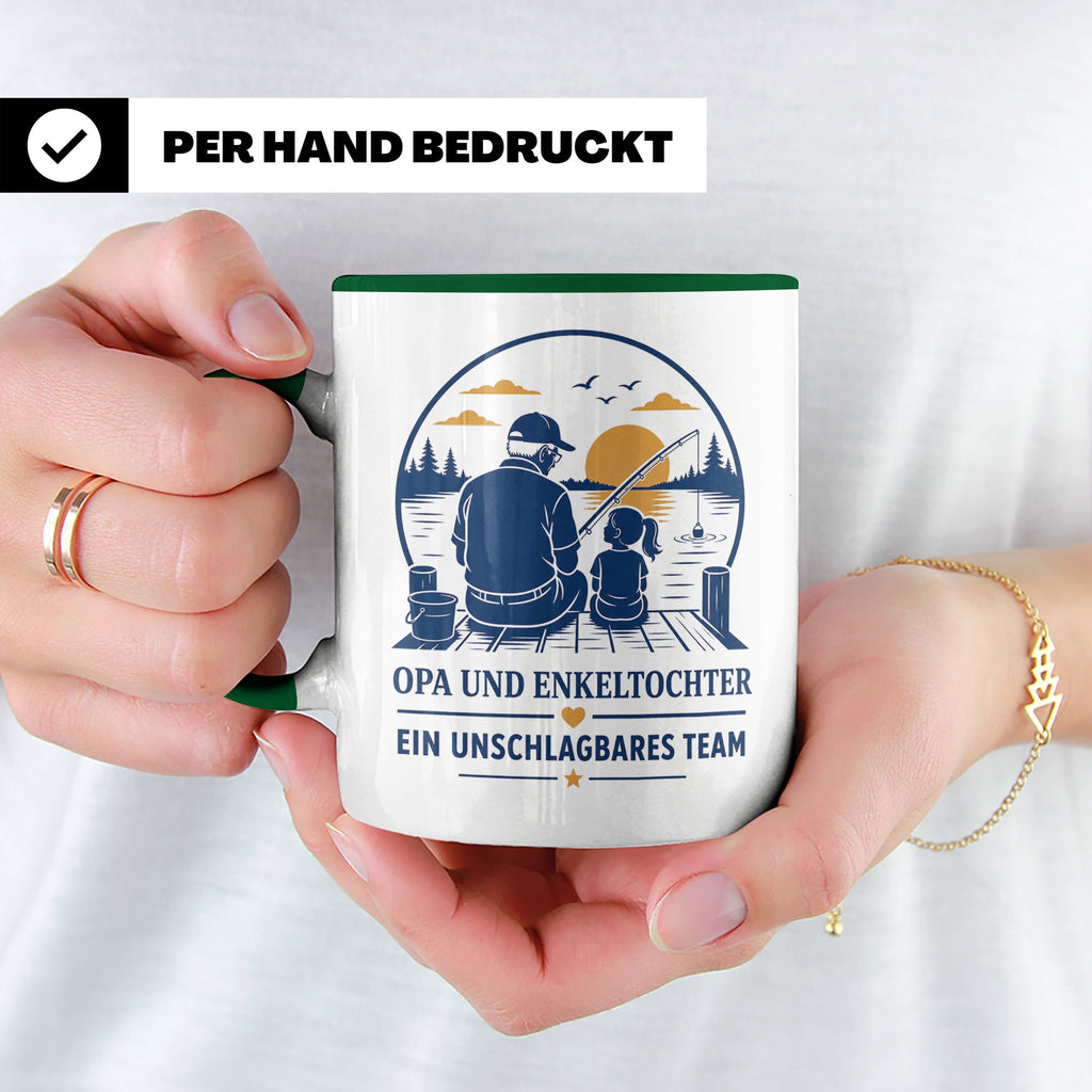 Opa Tasse Opa und Enkeltochter ein unschlagbares Team - Gesc – Grün [farbe:grün]