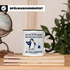 Pinguin Tasse Wer nicht mit mir auskommt muss an sich arbeit – Schwarz [farbe:schwarz]