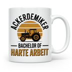 Ackerdemiker Tasse - Bachelor Harte Arbeit - Traktor Landwir – Weiß [farbe:weiß]