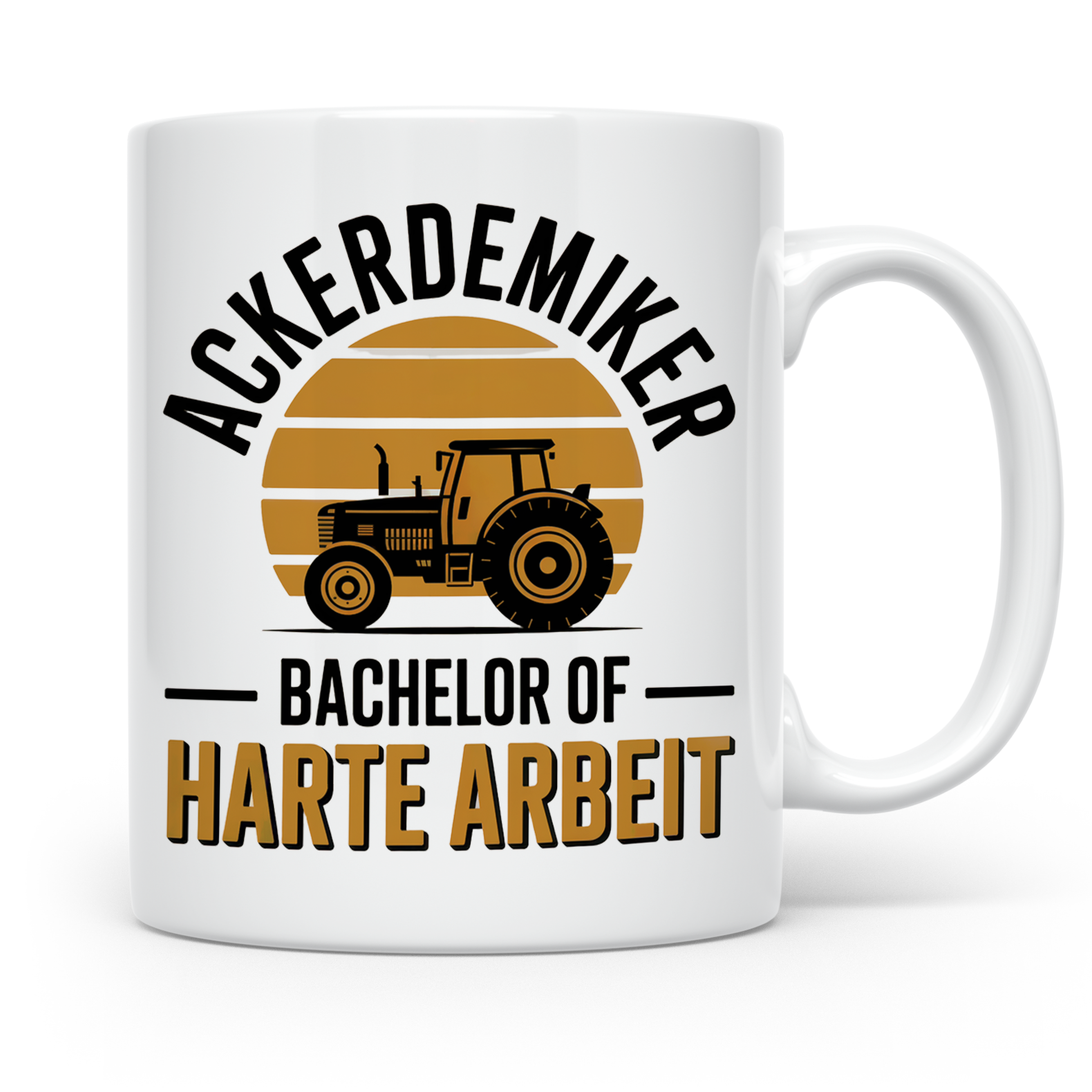 Ackerdemiker Tasse - Bachelor Harte Arbeit - Traktor Landwir – Weiß [farbe:weiß]