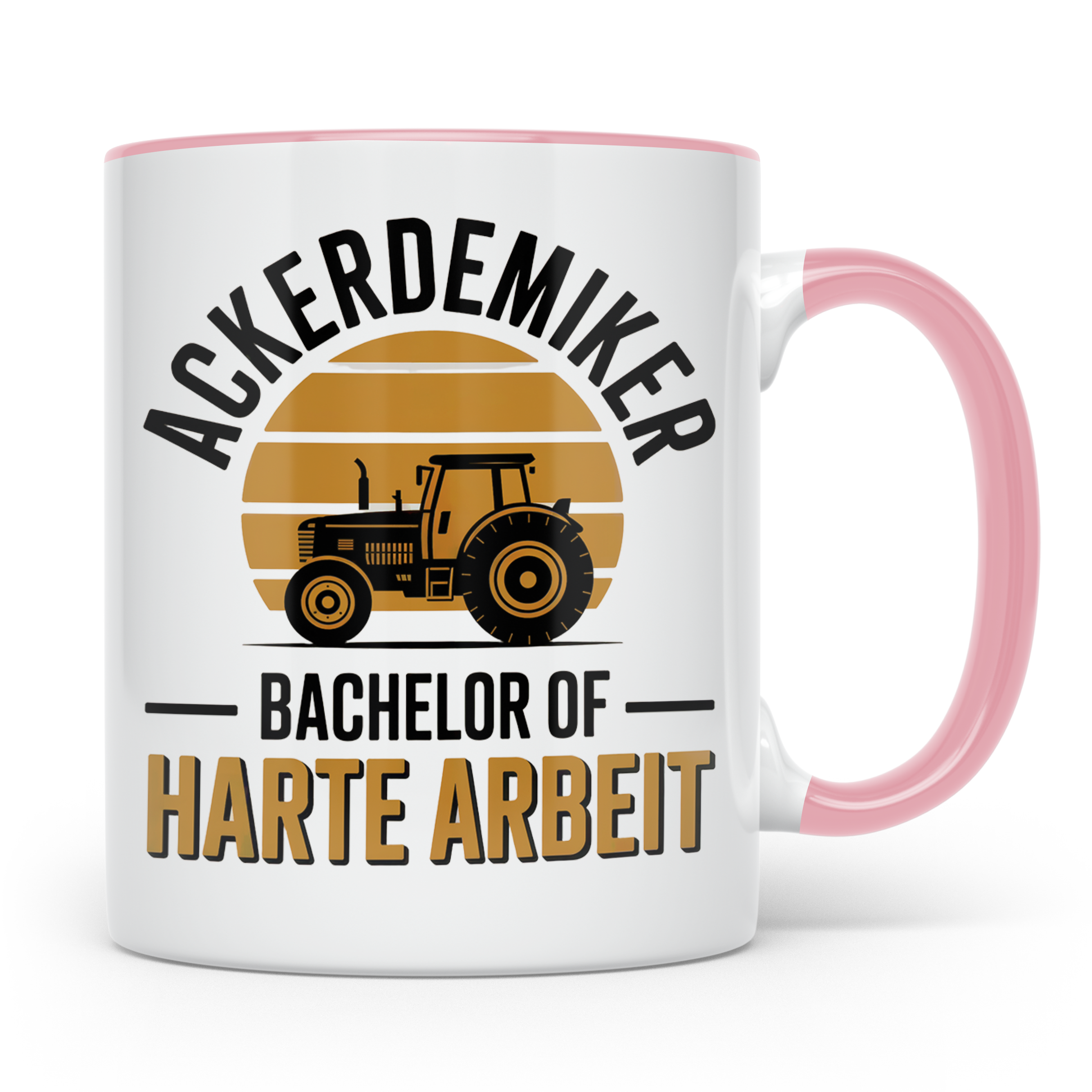 Ackerdemiker Tasse - Bachelor Harte Arbeit - Traktor Landwir – Rosa [farbe:rosa]