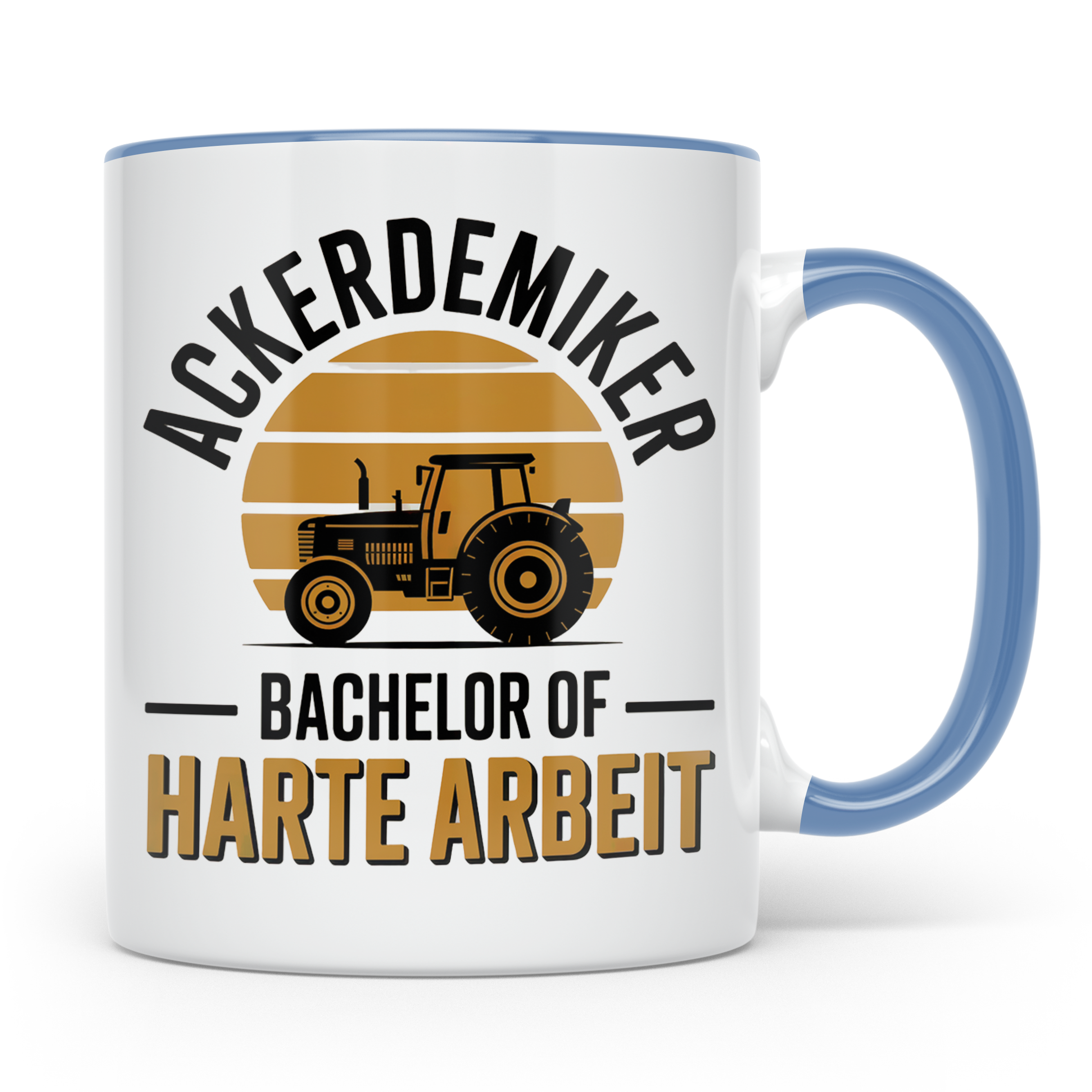 Ackerdemiker Tasse - Bachelor Harte Arbeit - Traktor Landwir – Blau [farbe:blau]