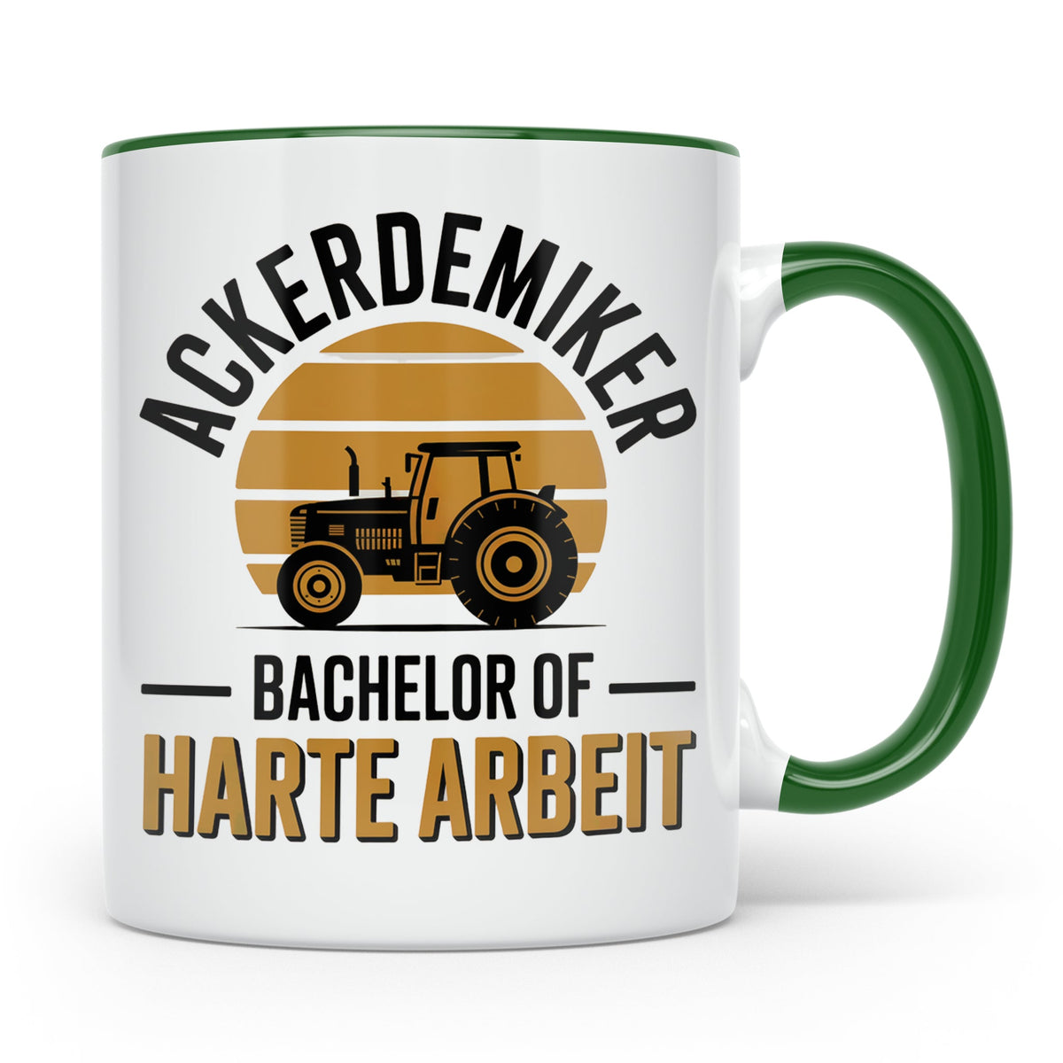 Ackerdemiker Tasse - Bachelor Harte Arbeit - Traktor Landwir – Grün [farbe:grün]