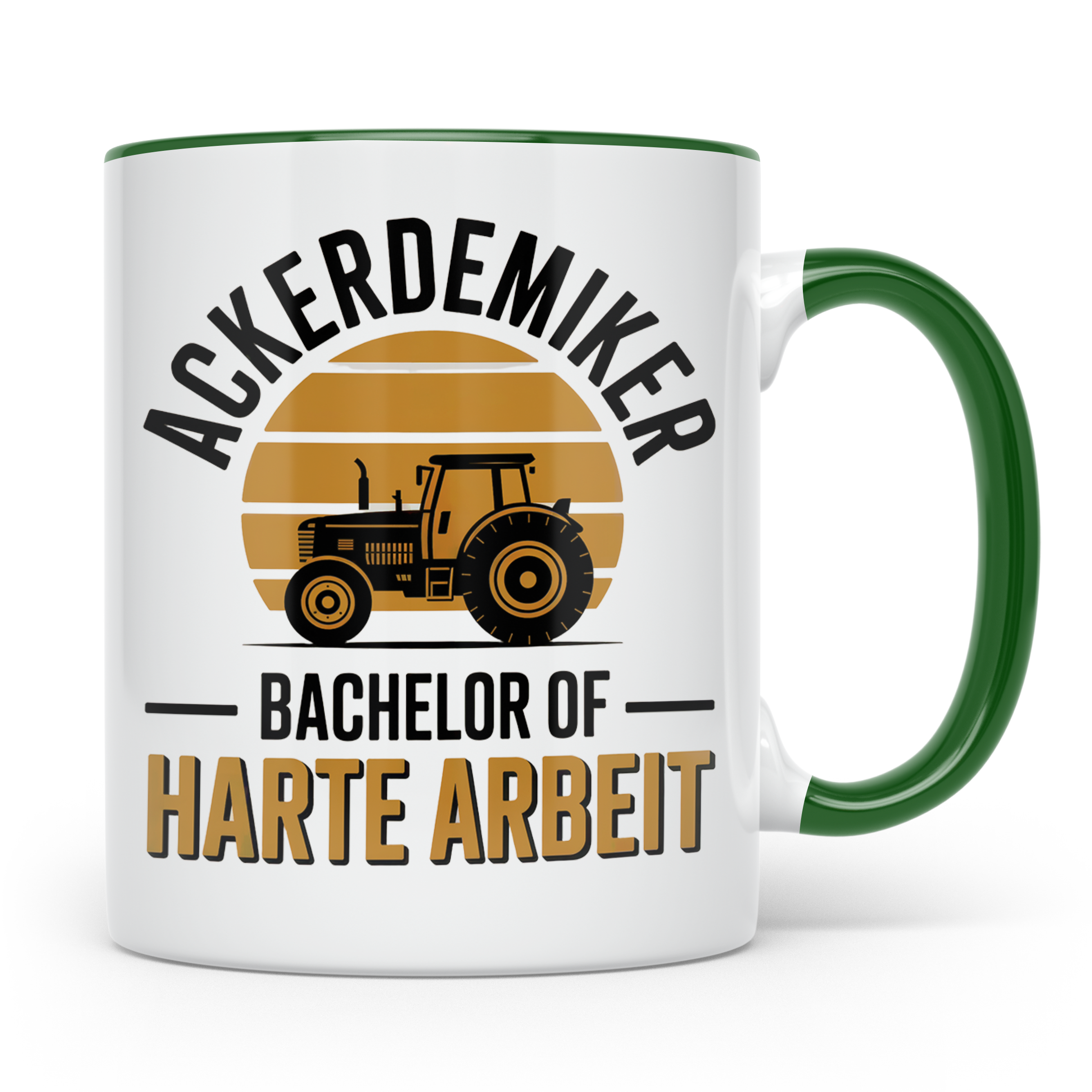 Ackerdemiker Tasse - Bachelor Harte Arbeit - Traktor Landwir – Grün [farbe:grün]