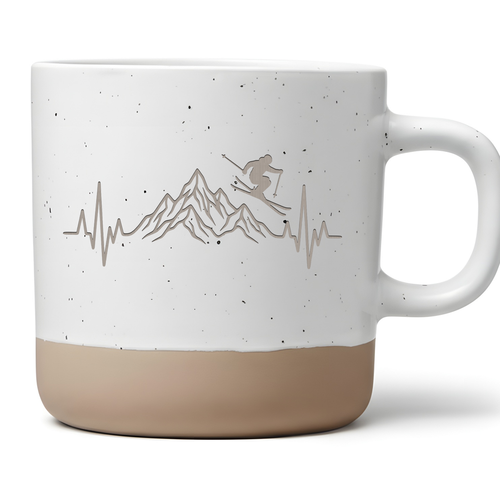 Skifahrer Herzschlag Tasse Berge Kaffetasse Ski Fahren Geschenk Wintersport Geschenke Bergliebhaber Skiurlaub