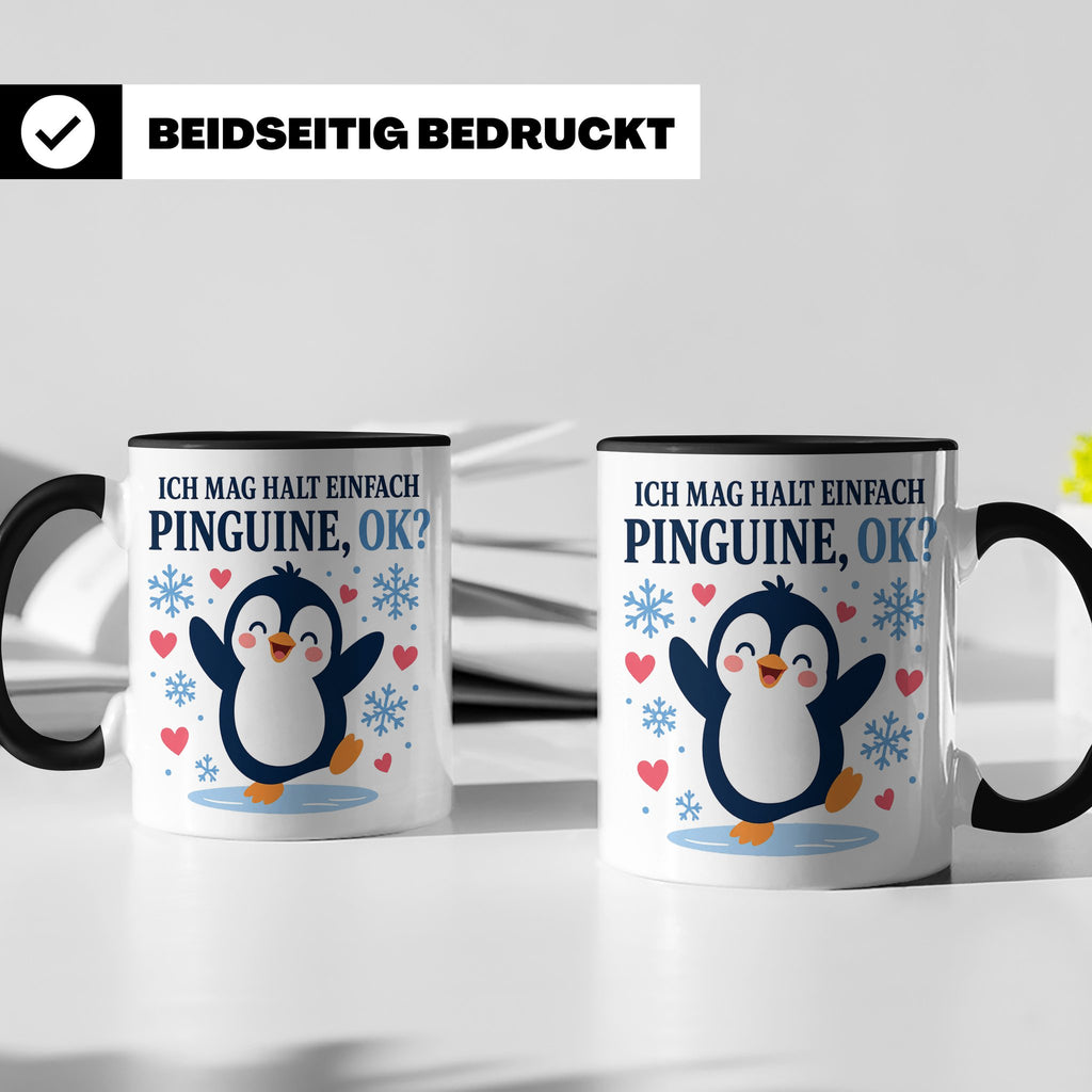Pinguin Tasse Ich mag halt einfach Pinguine ok - Süßes Gesch – Schwarz [farbe:schwarz]
