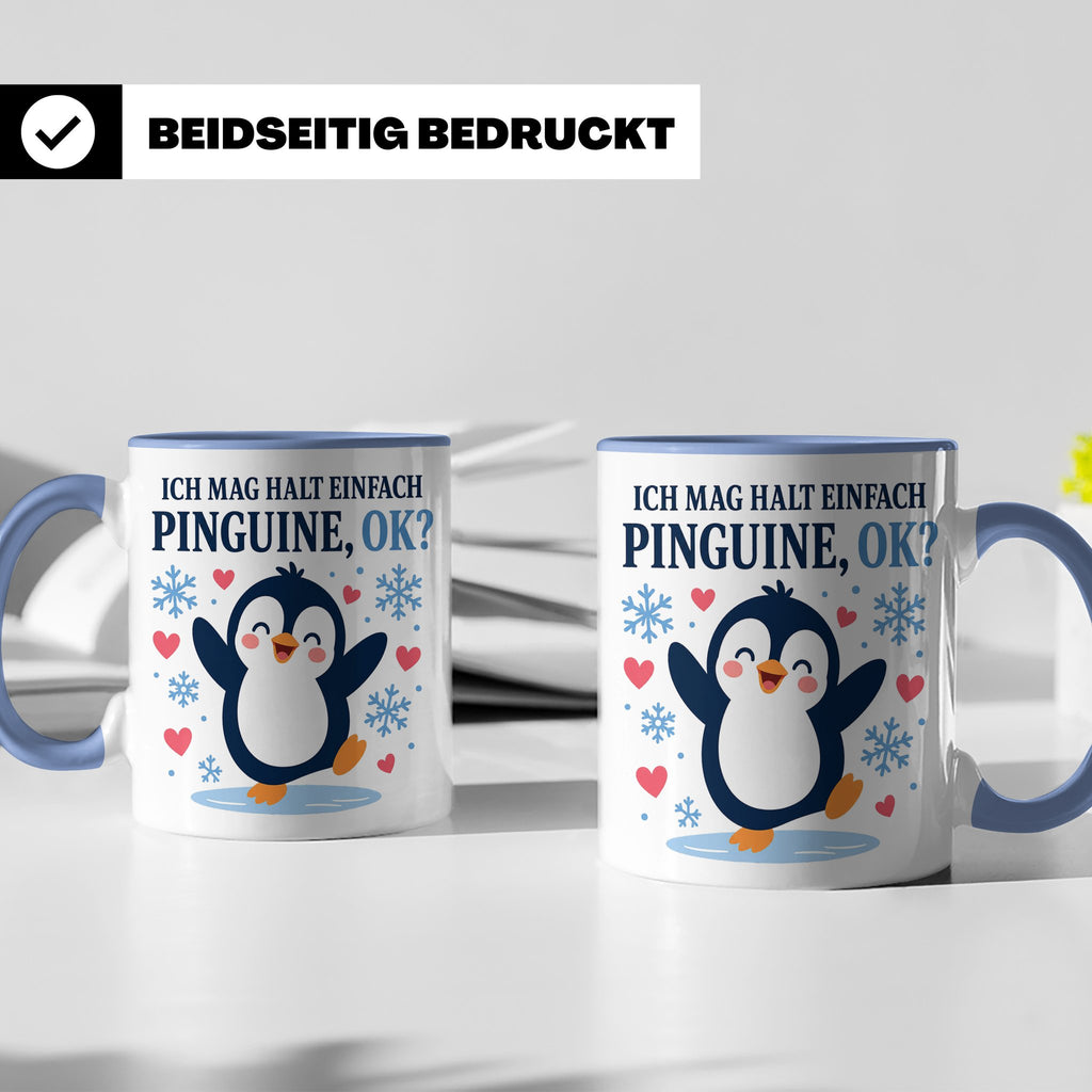 Pinguin Tasse Ich mag halt einfach Pinguine ok - Süßes Gesch – Blau [farbe:blau]