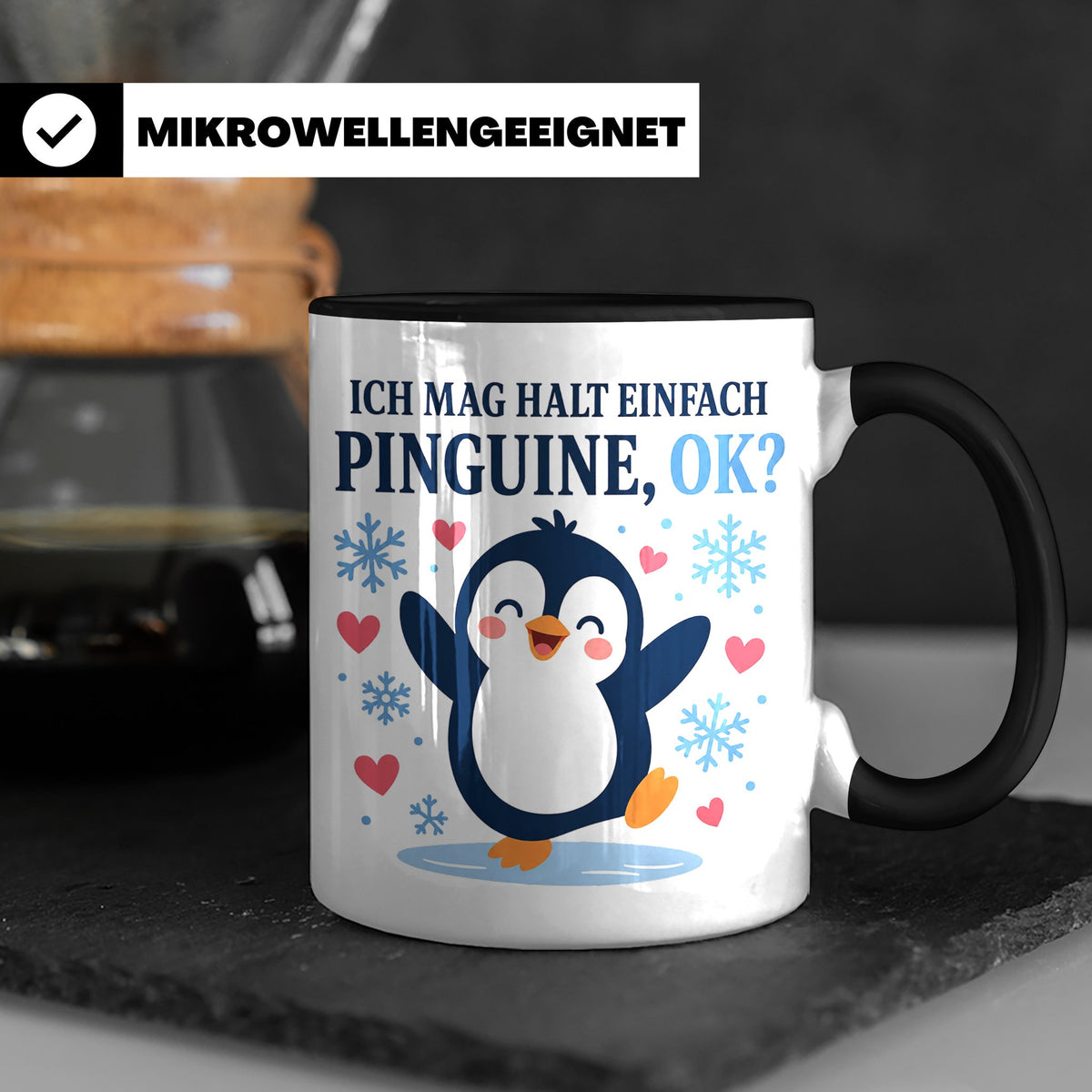 Pinguin Tasse Ich mag halt einfach Pinguine ok - Süßes Gesch – Schwarz [farbe:schwarz]