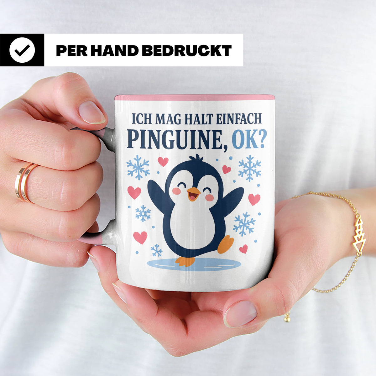Pinguin Tasse Ich mag halt einfach Pinguine ok - Süßes Gesch – Rosa [farbe:rosa]