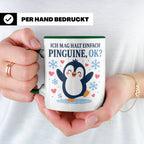 Pinguin Tasse Ich mag halt einfach Pinguine ok - Süßes Gesch – Grün [farbe:grün]