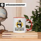 Pinguin Tasse Nett kann ich auch bringt aber nix - Lustiges  – Rot [farbe:rot]
