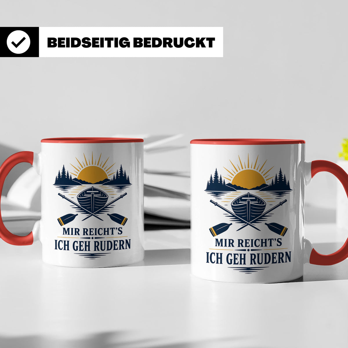 Rudern Tasse Mir reichts ich geh rudern - Geschenk für Ruder – Rot [farbe:rot]