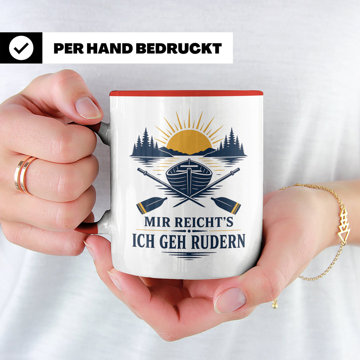 Rudern Tasse Mir reichts ich geh rudern - Geschenk für Ruder – Rot [farbe:rot]