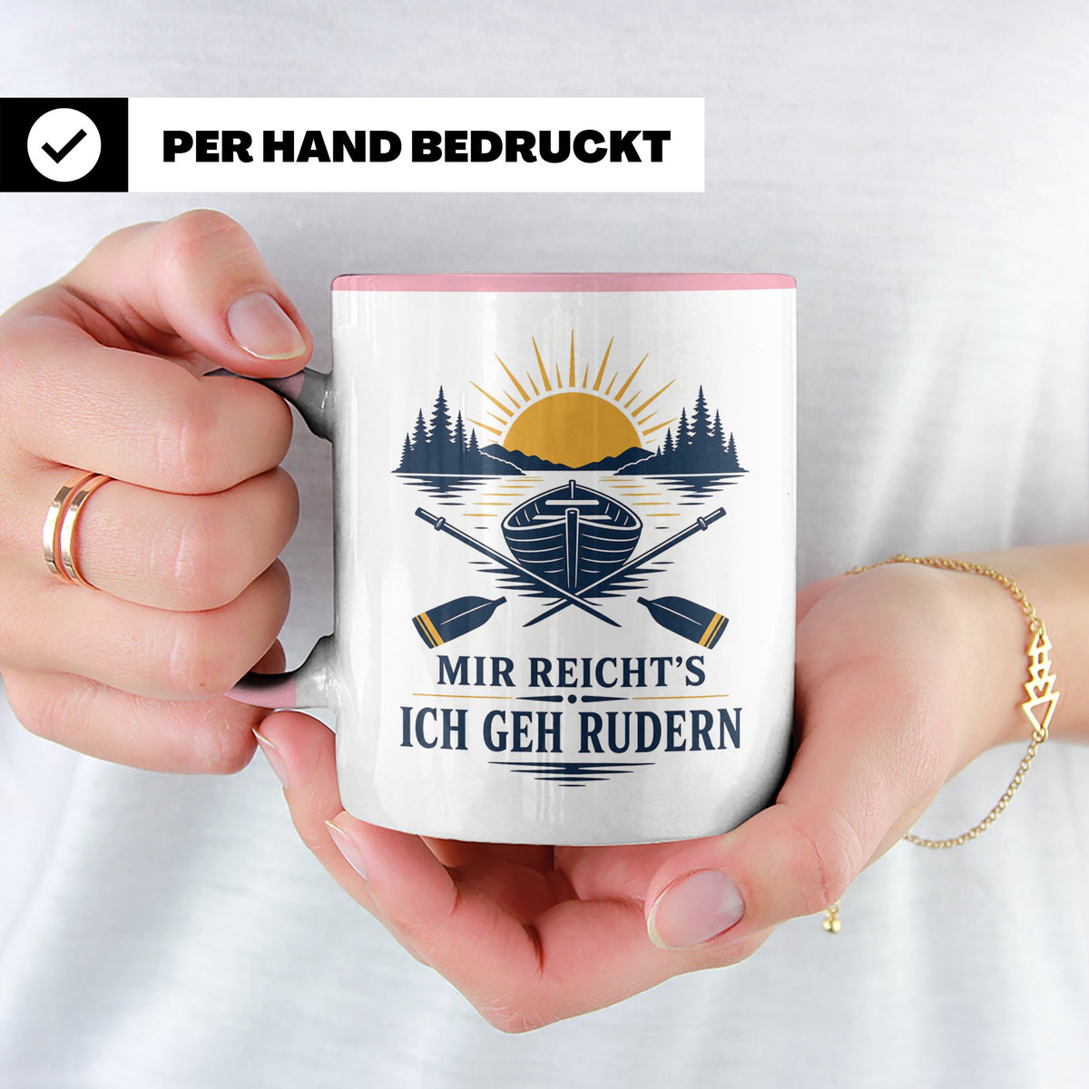 Rudern Tasse Mir reichts ich geh rudern - Geschenk für Ruder – Rosa [farbe:rosa]