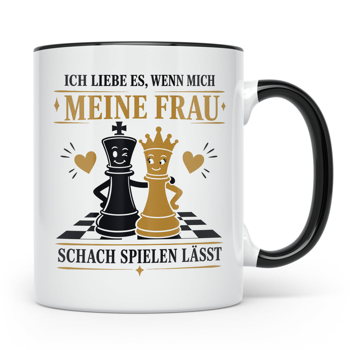 Schach Tasse Ich liebe es wenn mich meine Frau Schach spiele – Schwarz [farbe:schwarz]