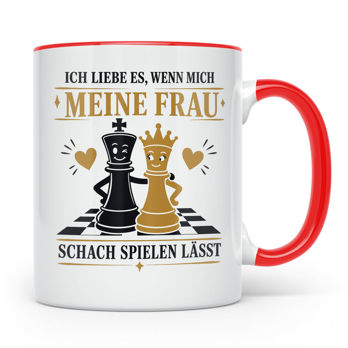 Schach Tasse Ich liebe es wenn mich meine Frau Schach spiele – Rot [farbe:rot]
