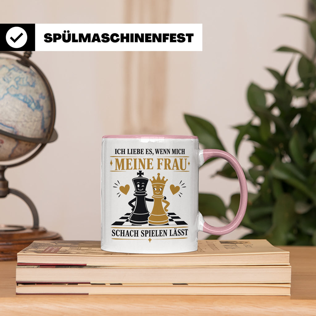 Schach Tasse Ich liebe es wenn mich meine Frau Schach spiele – Rosa [farbe:rosa]