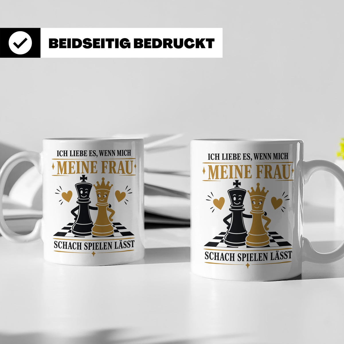 Schach Tasse Ich liebe es wenn mich meine Frau Schach spiele – Weiß [farbe:weiß]