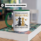 Schach Tasse Ich liebe es wenn mich meine Frau Schach spiele – Grün [farbe:grün]