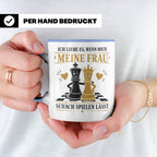 Schach Tasse Ich liebe es wenn mich meine Frau Schach spiele – Blau [farbe:blau]