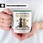 Schach Tasse Ich liebe es wenn mich meine Frau Schach spiele – Grün [farbe:grün]