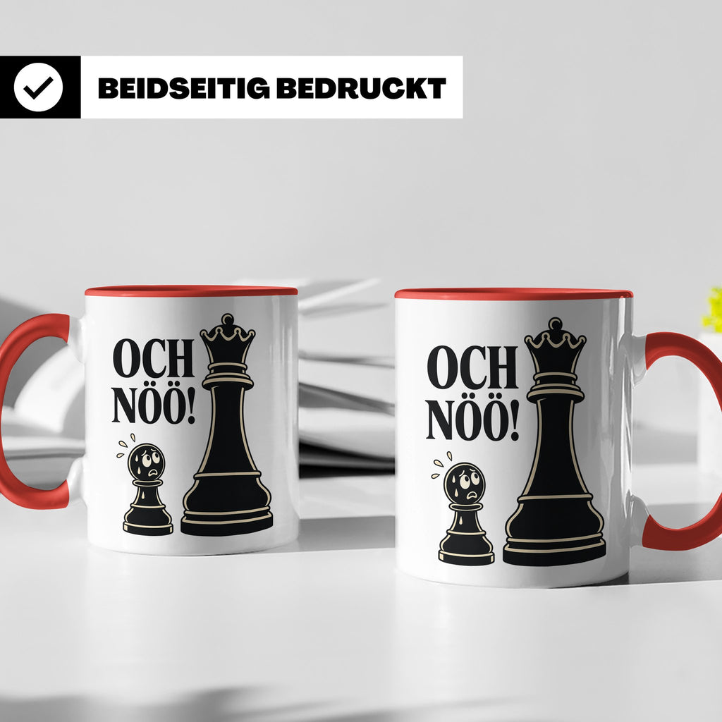 Schach Tasse Och nöö - Lustiges Geschenk für Schachspieler S – Rot [farbe:rot]