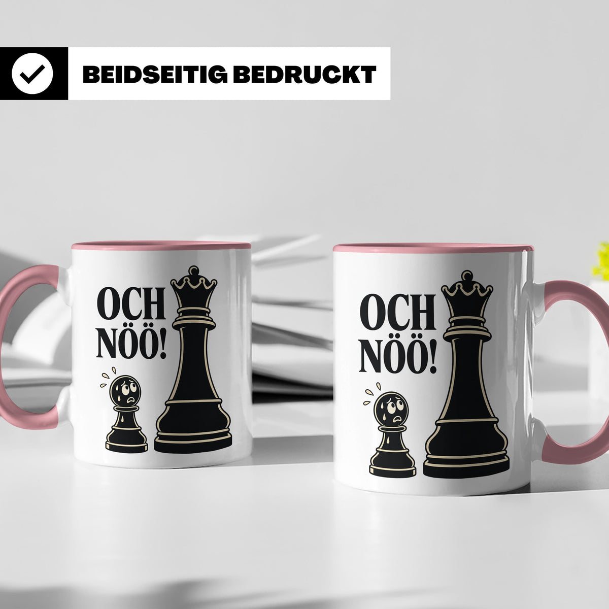 Schach Tasse Och nöö - Lustiges Geschenk für Schachspieler S – Rosa [farbe:rosa]