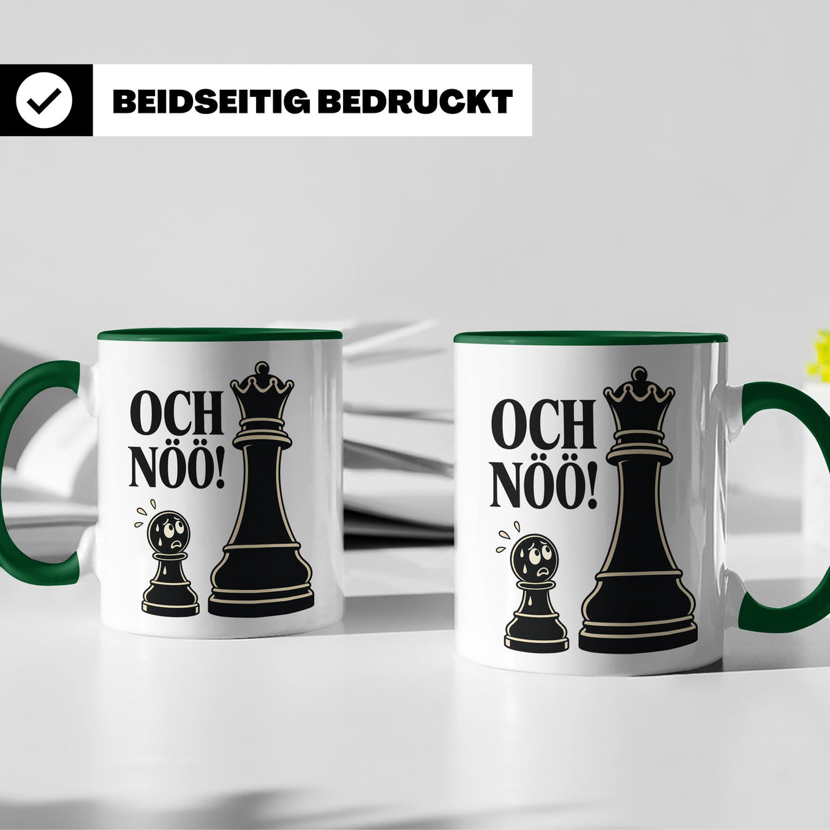 Schach Tasse Och nöö - Lustiges Geschenk für Schachspieler S – Grün [farbe:grün]