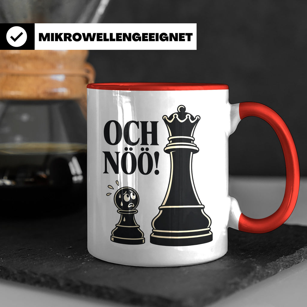 Schach Tasse Och nöö - Lustiges Geschenk für Schachspieler S – Rot [farbe:rot]