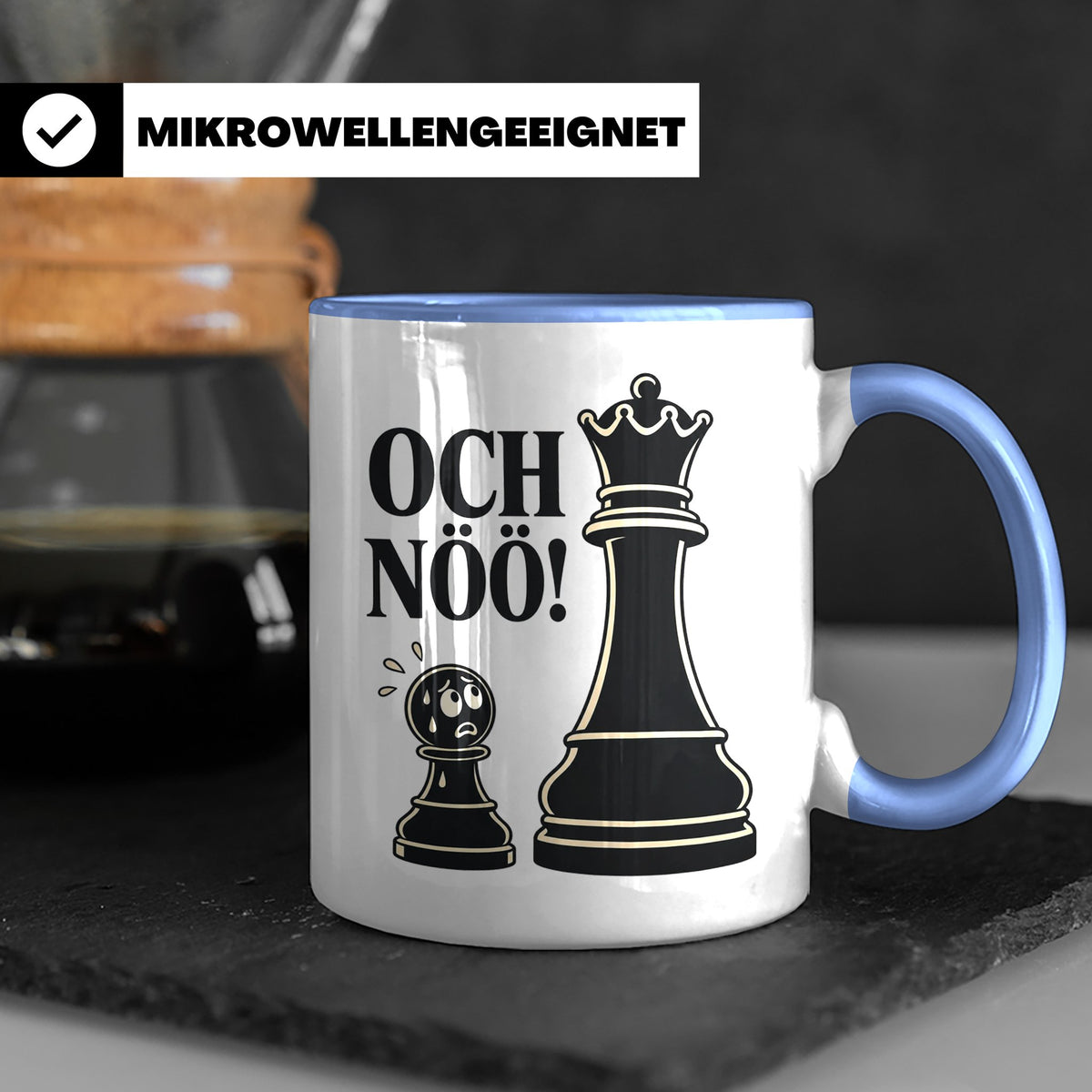 Schach Tasse Och nöö - Lustiges Geschenk für Schachspieler S – Blau [farbe:blau]