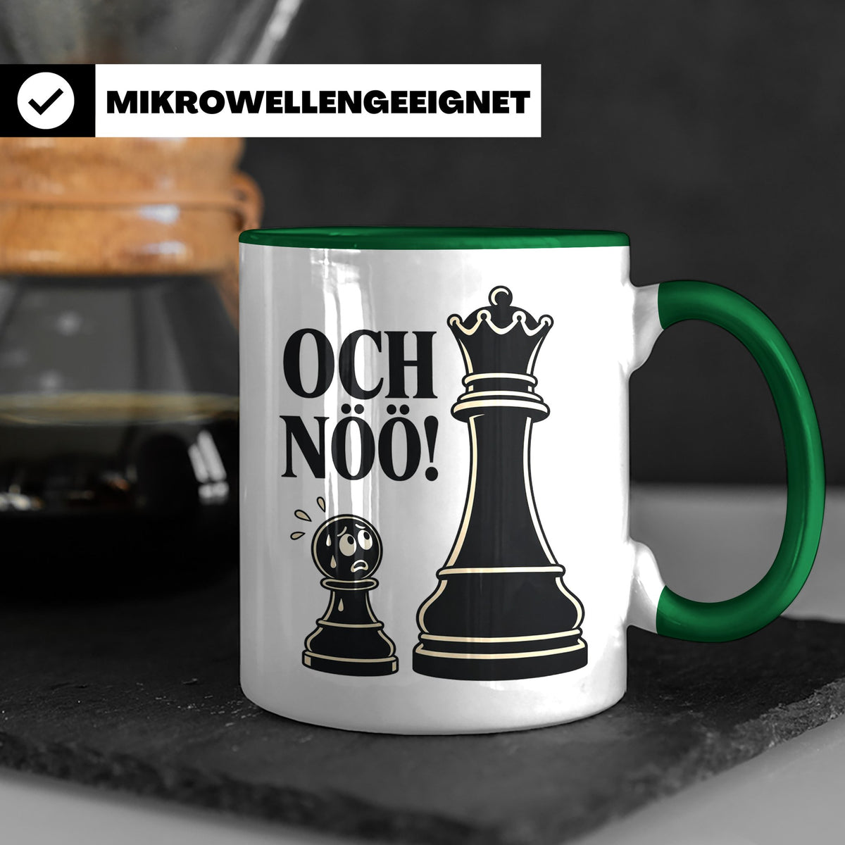 Schach Tasse Och nöö - Lustiges Geschenk für Schachspieler S – Grün [farbe:grün]
