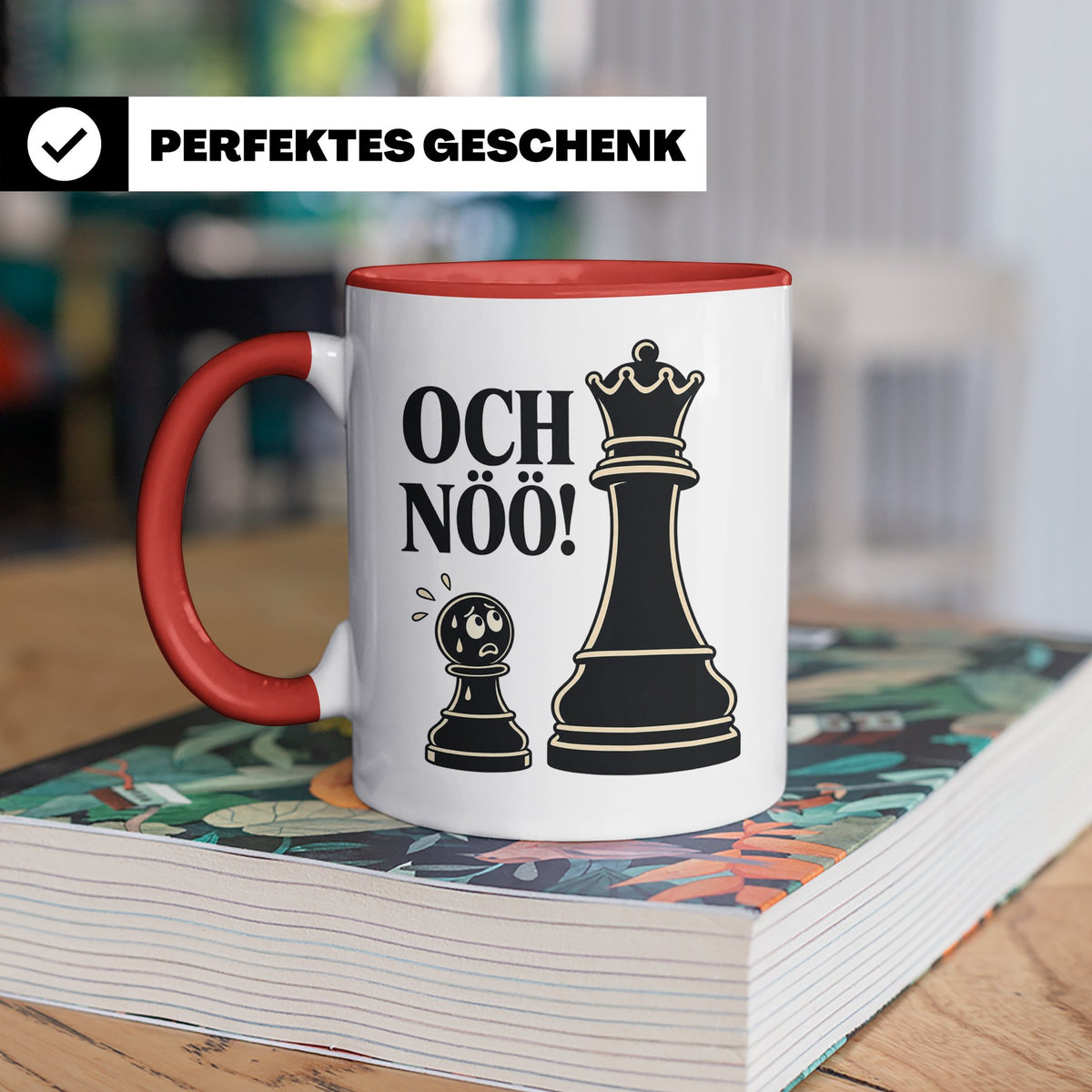 Schach Tasse Och nöö - Lustiges Geschenk für Schachspieler S – Rot [farbe:rot]