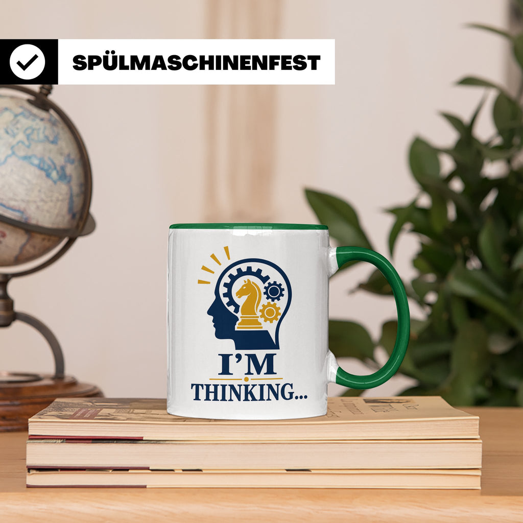 Schach Tasse I'm Thinking - Geschenk für Schachspieler Denks – Grün [farbe:grün]